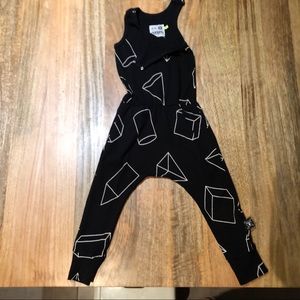 Nununu black geometric romper